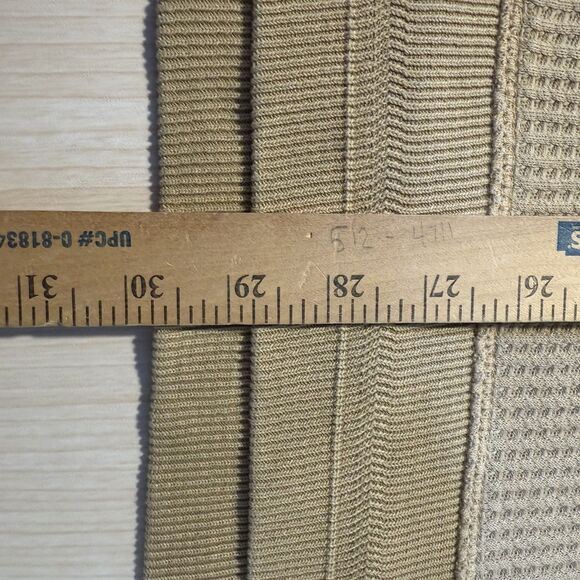 Soft Surroundings Womens L Tan Autumn Waffle Knit Tunic Top Thermal Pocket Boho - Picture 11 of 12